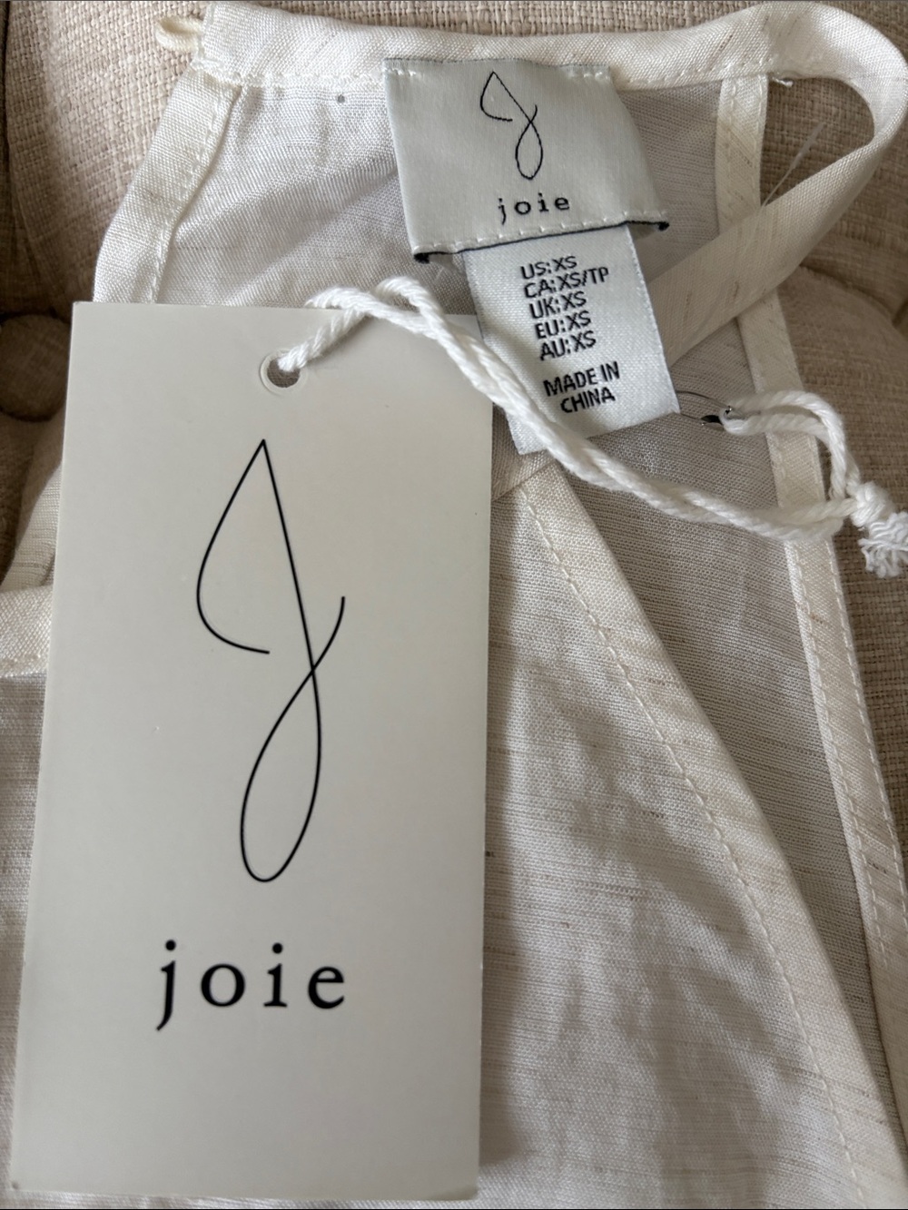 Joie Cream Linen Tank Top - Picture 2 of 5